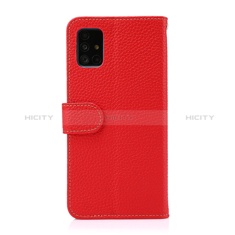 Coque Portefeuille Livre Cuir Etui Clapet B01H pour Samsung Galaxy A51 5G Rouge Plus