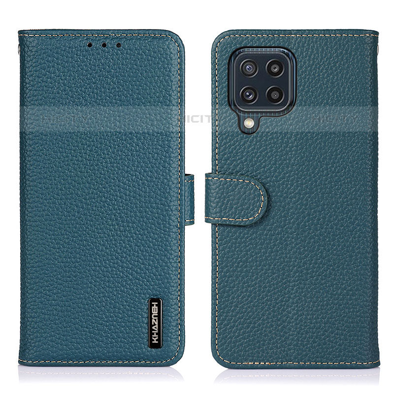 Coque Portefeuille Livre Cuir Etui Clapet B01H pour Samsung Galaxy M32 4G Vert Plus