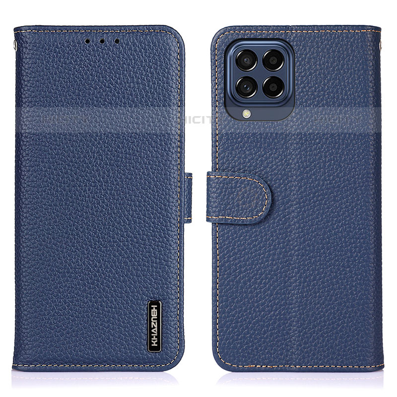 Coque Portefeuille Livre Cuir Etui Clapet B01H pour Samsung Galaxy M53 5G Bleu Plus