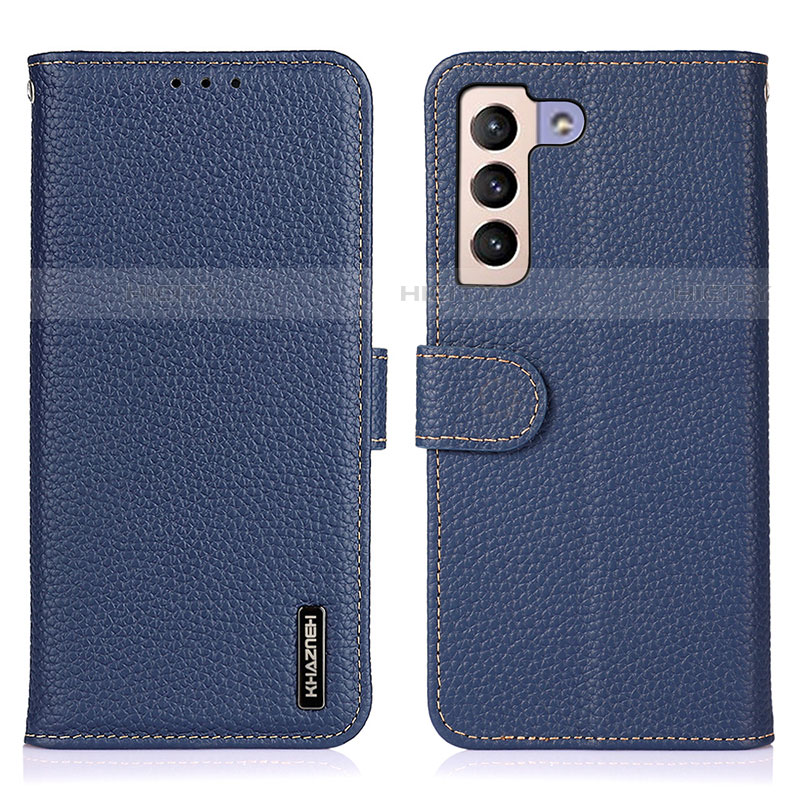 Coque Portefeuille Livre Cuir Etui Clapet B01H pour Samsung Galaxy S21 5G Bleu Plus