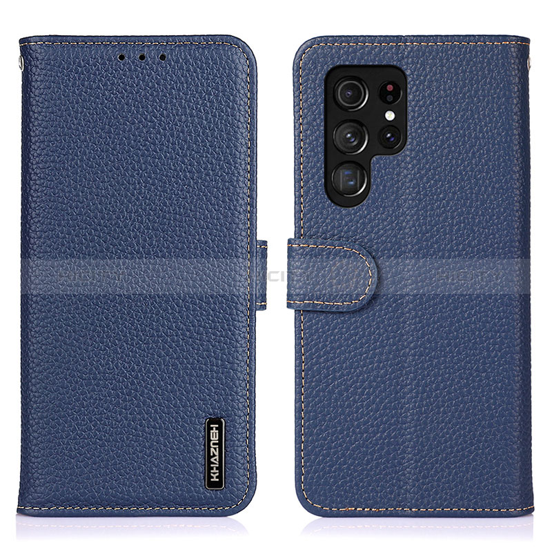 Coque Portefeuille Livre Cuir Etui Clapet B01H pour Samsung Galaxy S24 Ultra 5G Bleu Plus