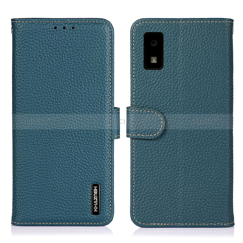 Coque Portefeuille Livre Cuir Etui Clapet B01H pour Sharp Aquos wish Vert Plus