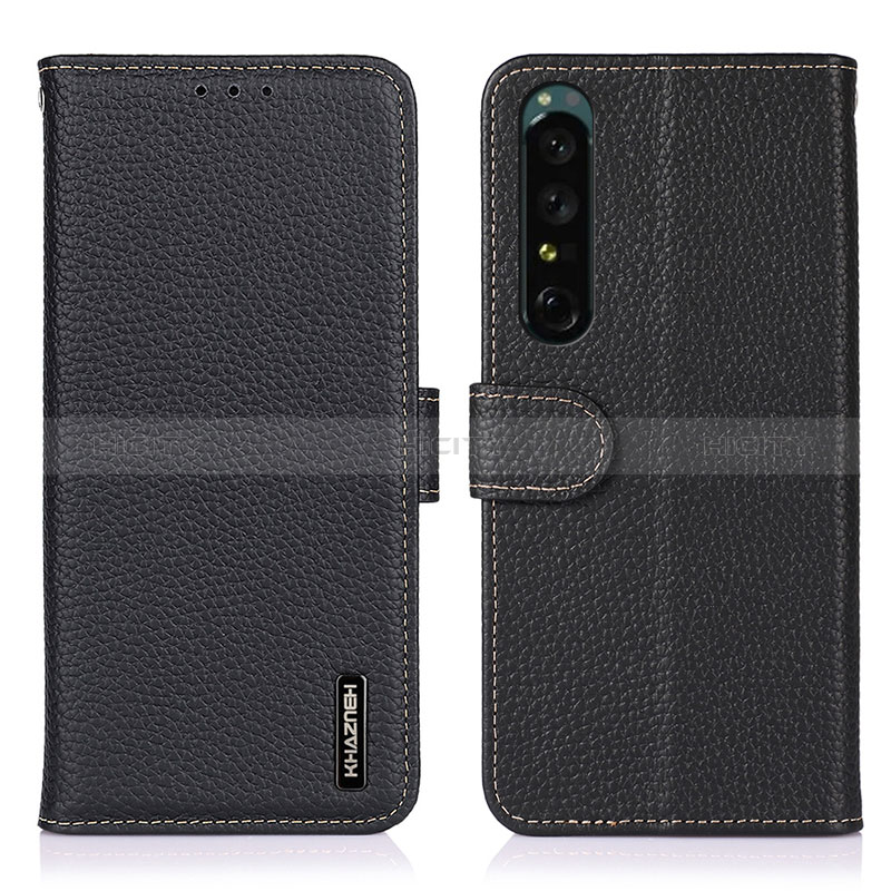 Coque Portefeuille Livre Cuir Etui Clapet B01H pour Sony Xperia 1 IV Noir Plus