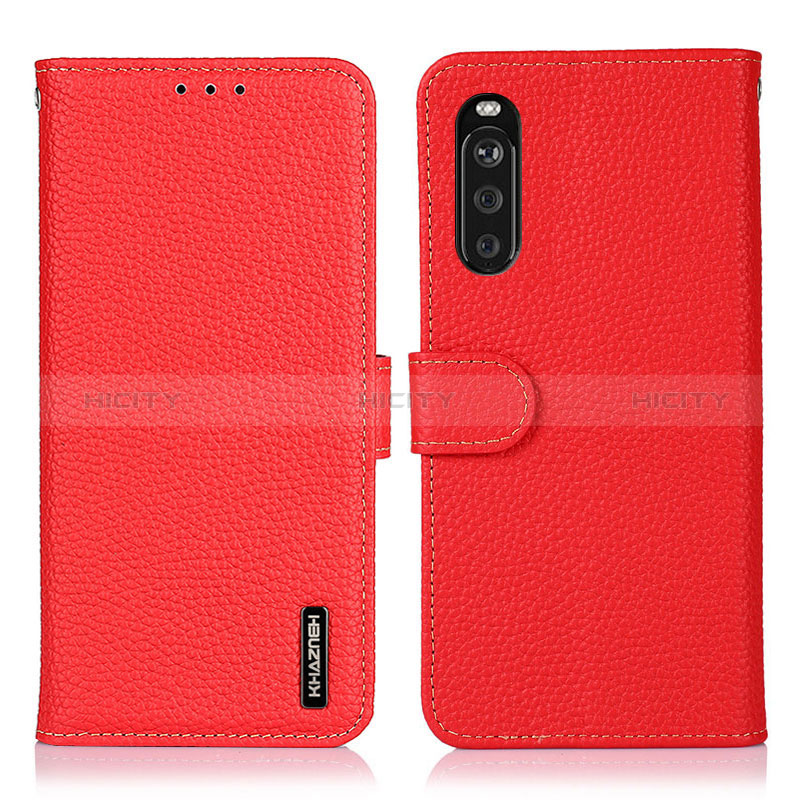 Coque Portefeuille Livre Cuir Etui Clapet B01H pour Sony Xperia 10 III SO-52B Rouge Plus