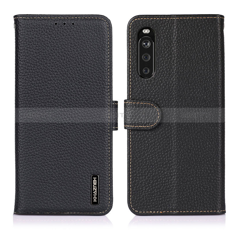 Coque Portefeuille Livre Cuir Etui Clapet B01H pour Sony Xperia 10 III SOG04 Noir Plus