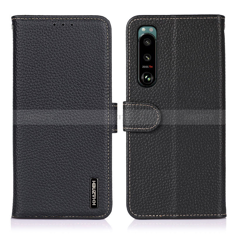 Coque Portefeuille Livre Cuir Etui Clapet B01H pour Sony Xperia 5 III Noir Plus