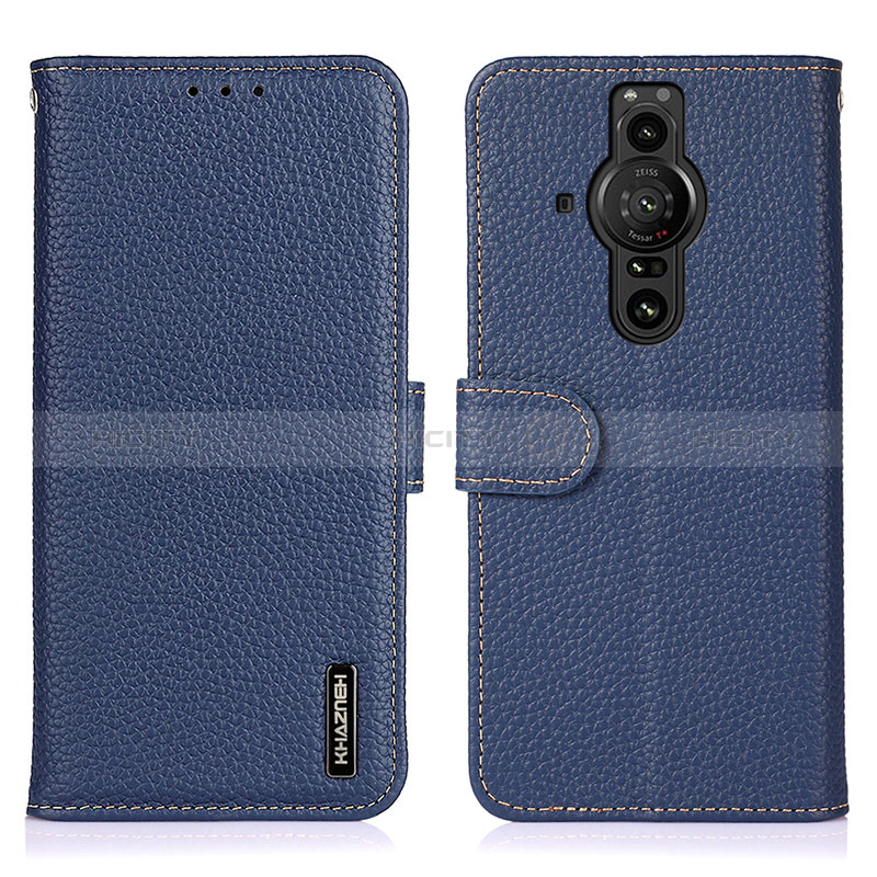 Coque Portefeuille Livre Cuir Etui Clapet B01H pour Sony Xperia PRO-I Bleu Plus