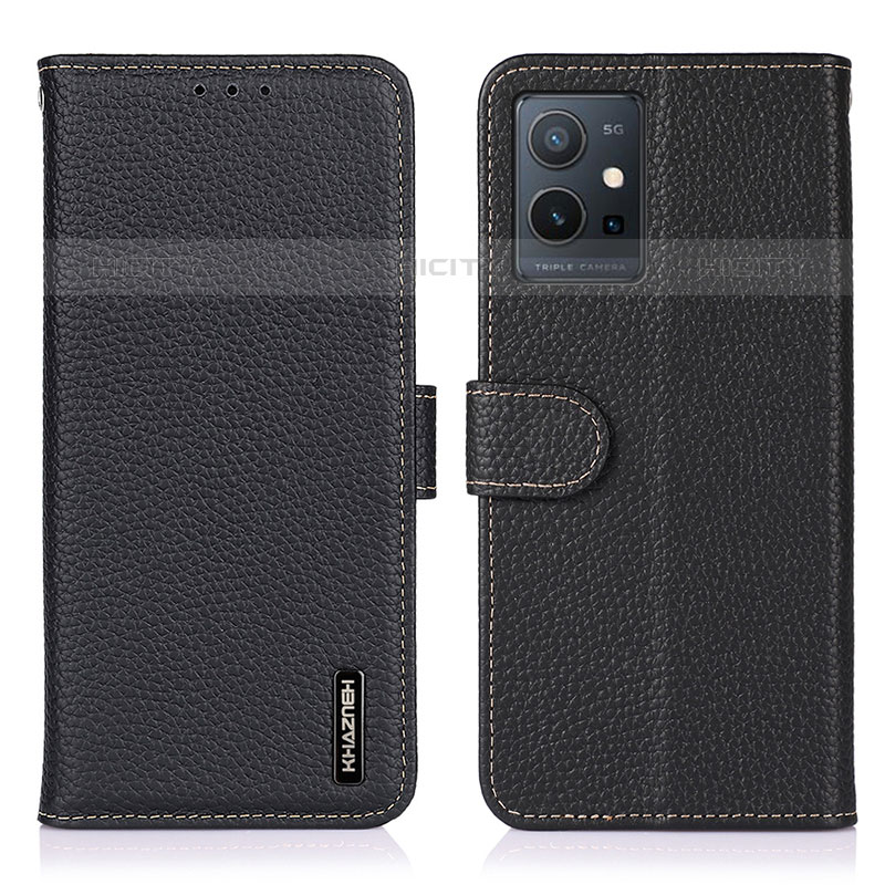 Coque Portefeuille Livre Cuir Etui Clapet B01H pour Vivo iQOO Z6 5G Noir Plus