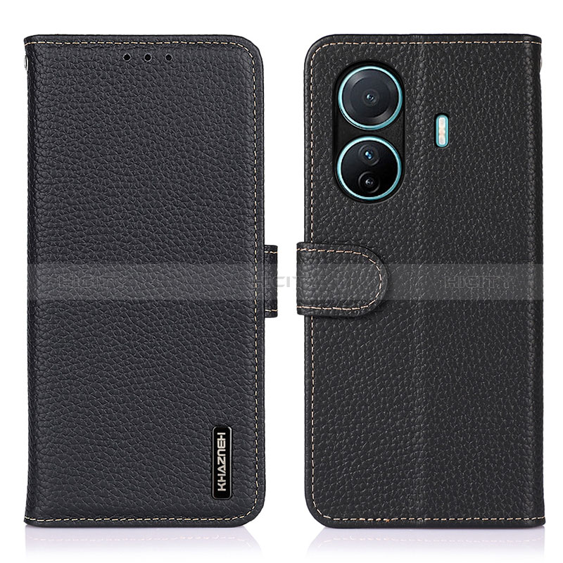 Coque Portefeuille Livre Cuir Etui Clapet B01H pour Vivo T1 5G Noir Plus