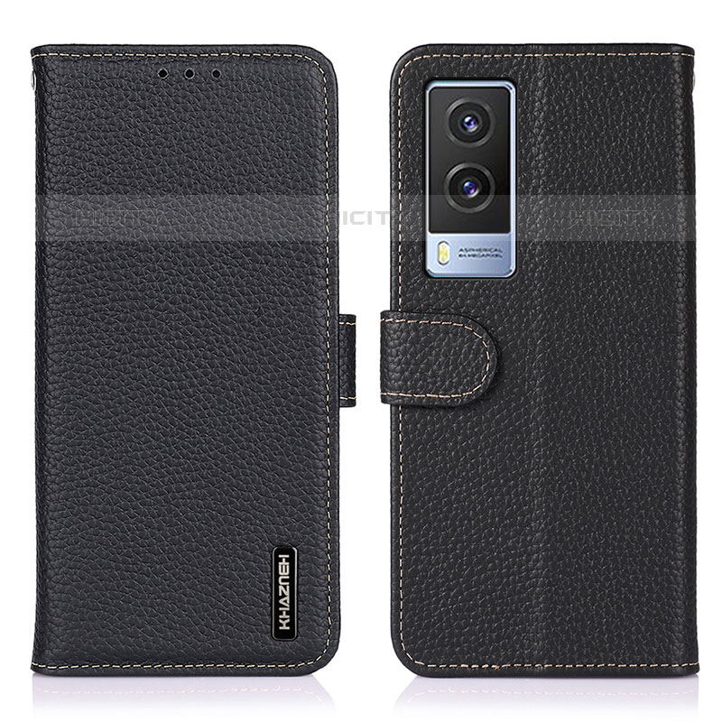 Coque Portefeuille Livre Cuir Etui Clapet B01H pour Vivo V21e 5G Noir Plus