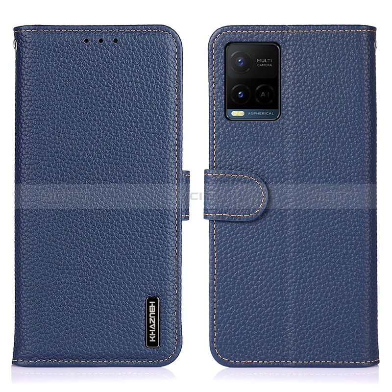 Coque Portefeuille Livre Cuir Etui Clapet B01H pour Vivo Y32 4G Bleu Plus