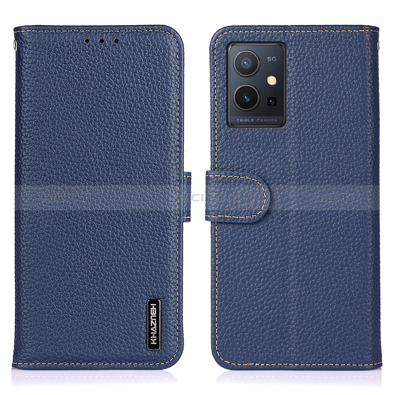 Coque Portefeuille Livre Cuir Etui Clapet B01H pour Vivo Y33e 5G Bleu Plus