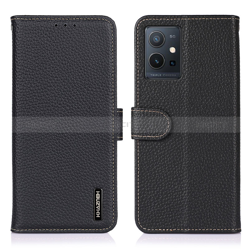 Coque Portefeuille Livre Cuir Etui Clapet B01H pour Vivo Y33e 5G Noir Plus