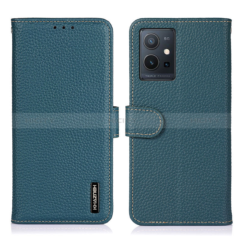 Coque Portefeuille Livre Cuir Etui Clapet B01H pour Vivo Y33e 5G Vert Plus