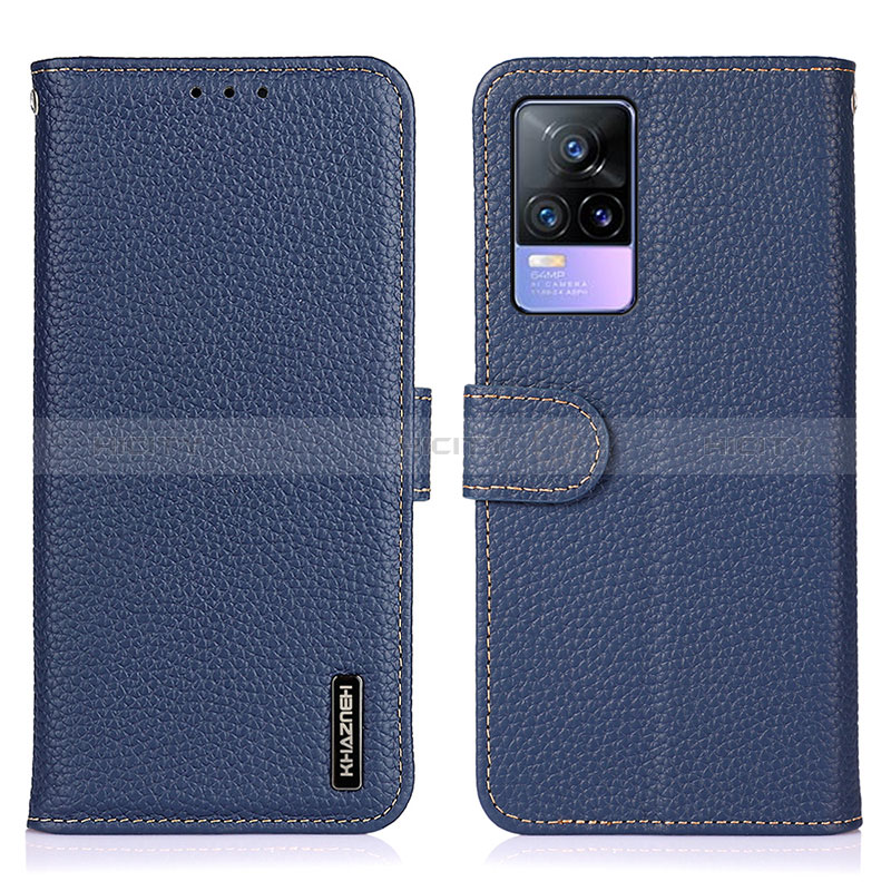 Coque Portefeuille Livre Cuir Etui Clapet B01H pour Vivo Y73 (2021) Bleu Plus