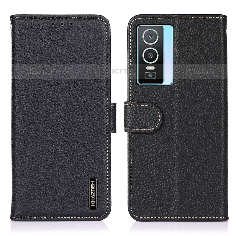 Coque Portefeuille Livre Cuir Etui Clapet B01H pour Vivo Y74s 5G Noir Plus