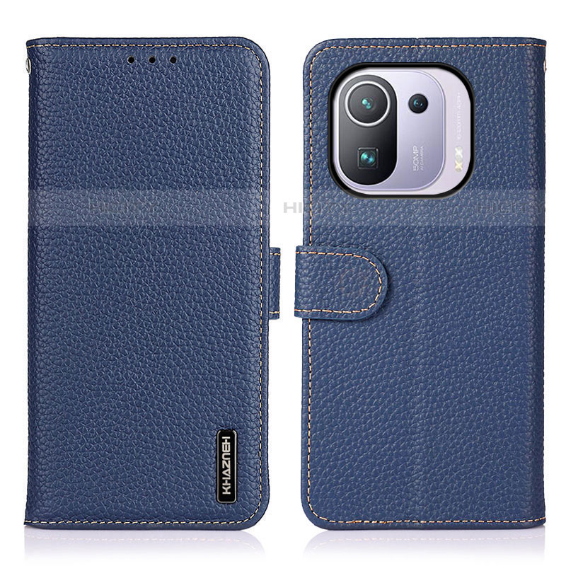 Coque Portefeuille Livre Cuir Etui Clapet B01H pour Xiaomi Mi 11 Pro 5G Bleu Plus