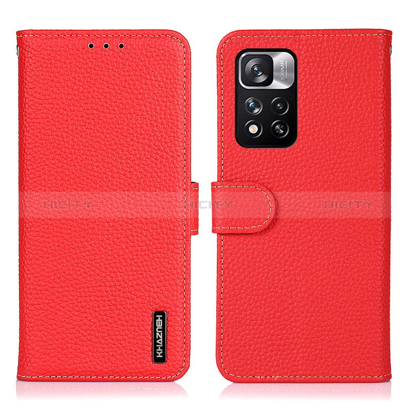 Coque Portefeuille Livre Cuir Etui Clapet B01H pour Xiaomi Mi 11i 5G (2022) Rouge Plus