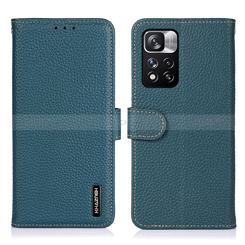 Coque Portefeuille Livre Cuir Etui Clapet B01H pour Xiaomi Mi 11i 5G (2022) Vert Plus