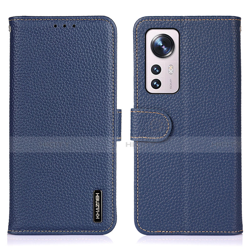 Coque Portefeuille Livre Cuir Etui Clapet B01H pour Xiaomi Mi 12 5G Bleu Plus