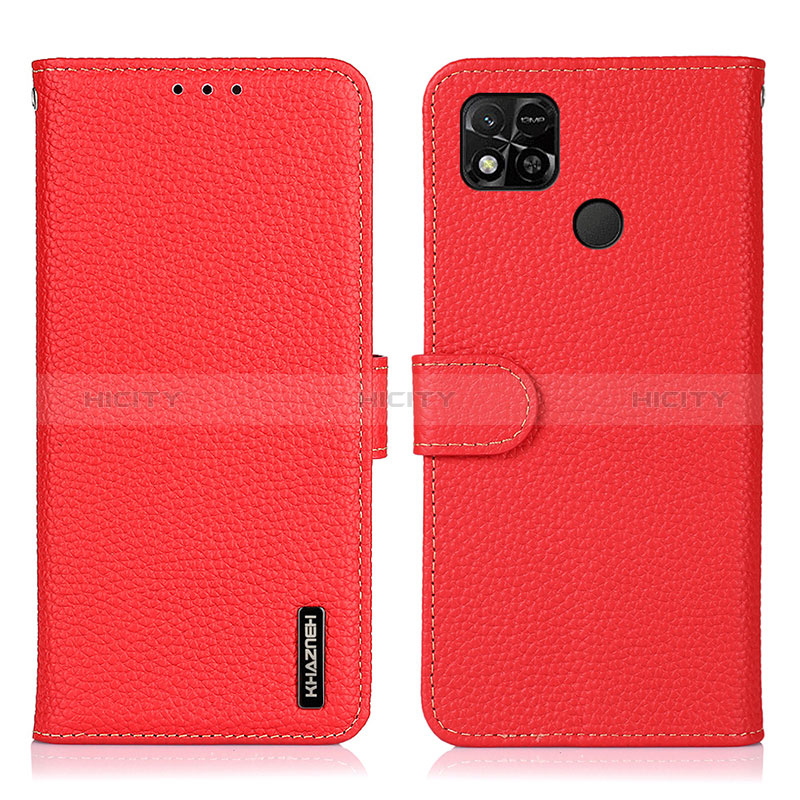 Coque Portefeuille Livre Cuir Etui Clapet B01H pour Xiaomi POCO C3 Rouge Plus