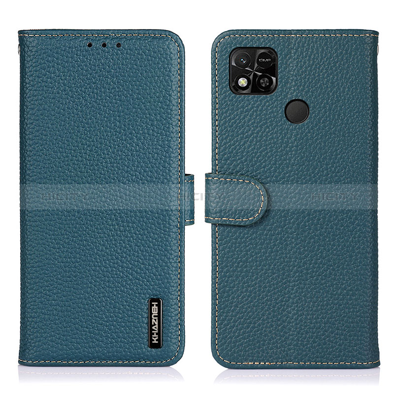 Coque Portefeuille Livre Cuir Etui Clapet B01H pour Xiaomi POCO C3 Vert Plus