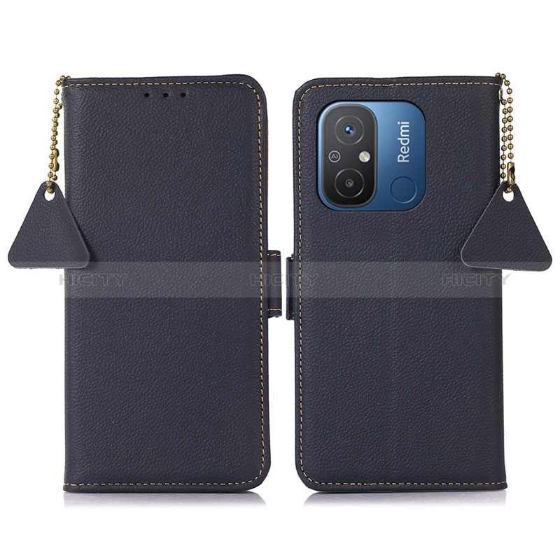 Coque Portefeuille Livre Cuir Etui Clapet B01H pour Xiaomi Poco C55 Bleu Plus