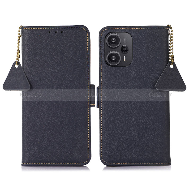 Coque Portefeuille Livre Cuir Etui Clapet B01H pour Xiaomi Poco F5 5G Bleu Plus