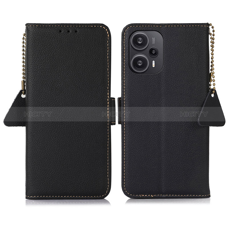 Coque Portefeuille Livre Cuir Etui Clapet B01H pour Xiaomi Poco F5 5G Noir Plus