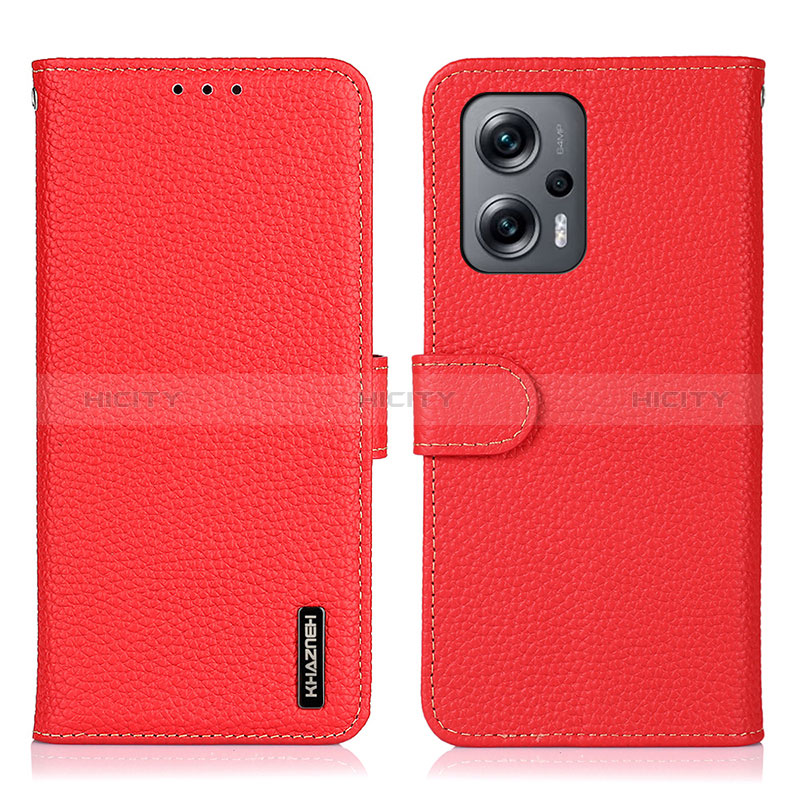 Coque Portefeuille Livre Cuir Etui Clapet B01H pour Xiaomi Poco X4 GT 5G Rouge Plus