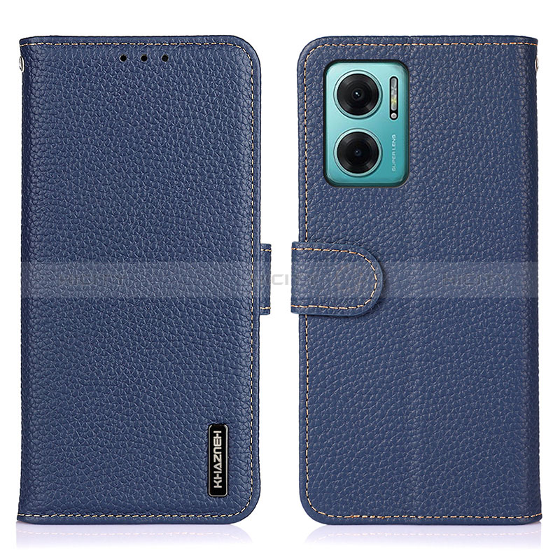 Coque Portefeuille Livre Cuir Etui Clapet B01H pour Xiaomi Redmi 10 5G Bleu Plus