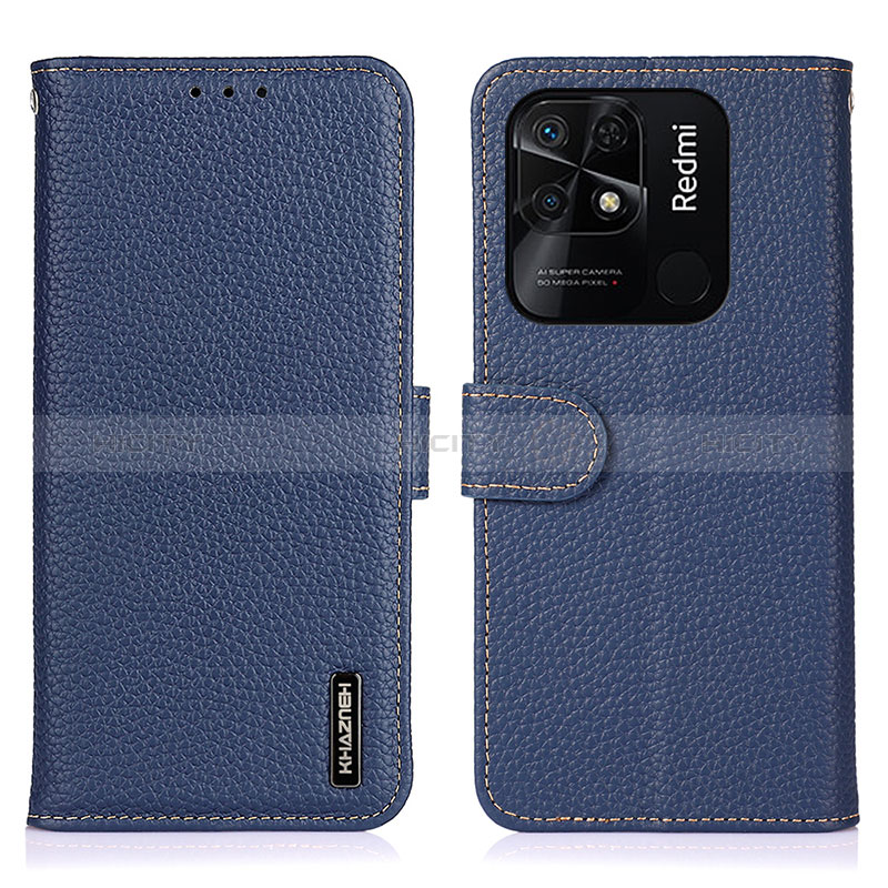 Coque Portefeuille Livre Cuir Etui Clapet B01H pour Xiaomi Redmi 10 Power Bleu Plus