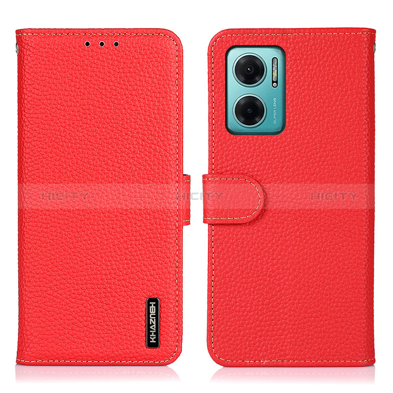 Coque Portefeuille Livre Cuir Etui Clapet B01H pour Xiaomi Redmi 10 Prime Plus 5G Rouge Plus