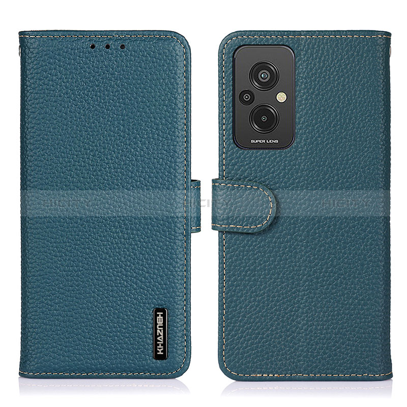 Coque Portefeuille Livre Cuir Etui Clapet B01H pour Xiaomi Redmi 11 Prime 4G Vert Plus