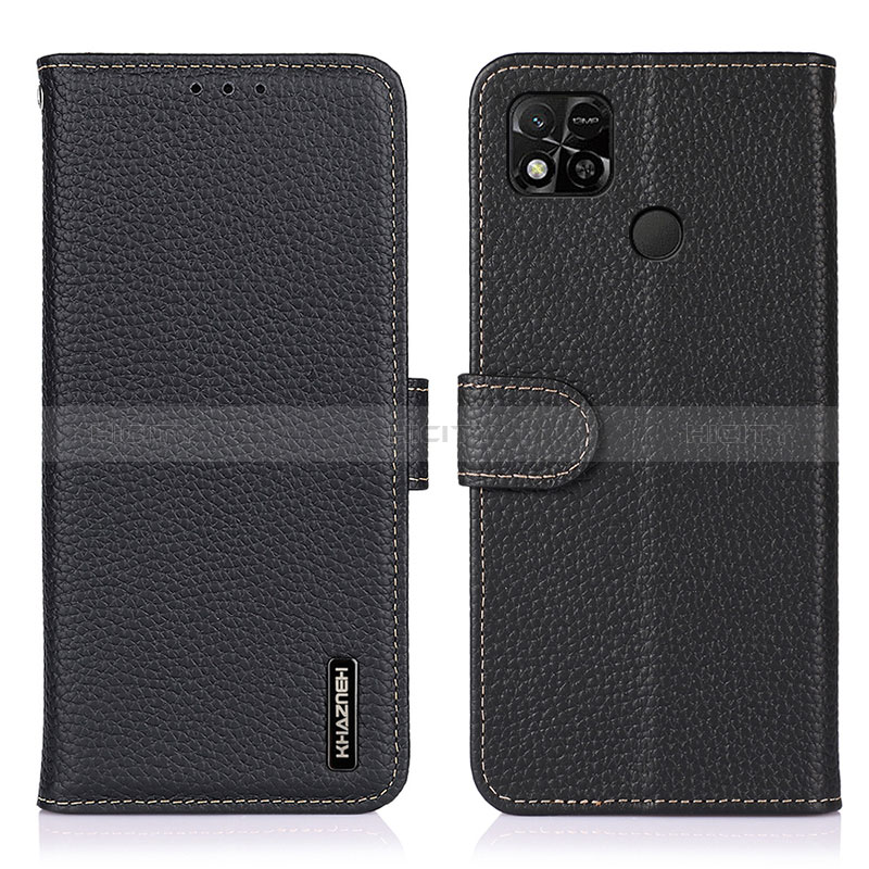 Coque Portefeuille Livre Cuir Etui Clapet B01H pour Xiaomi Redmi 9 Activ Noir Plus