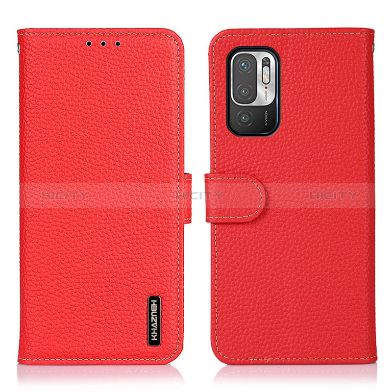 Coque Portefeuille Livre Cuir Etui Clapet B01H pour Xiaomi Redmi Note 10 5G Rouge Plus