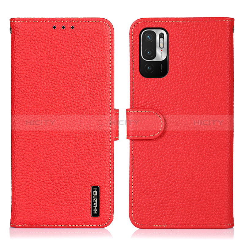 Coque Portefeuille Livre Cuir Etui Clapet B01H pour Xiaomi Redmi Note 10 JE 5G Rouge Plus