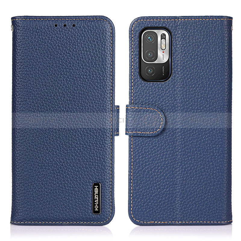 Coque Portefeuille Livre Cuir Etui Clapet B01H pour Xiaomi Redmi Note 10T 5G Bleu Plus