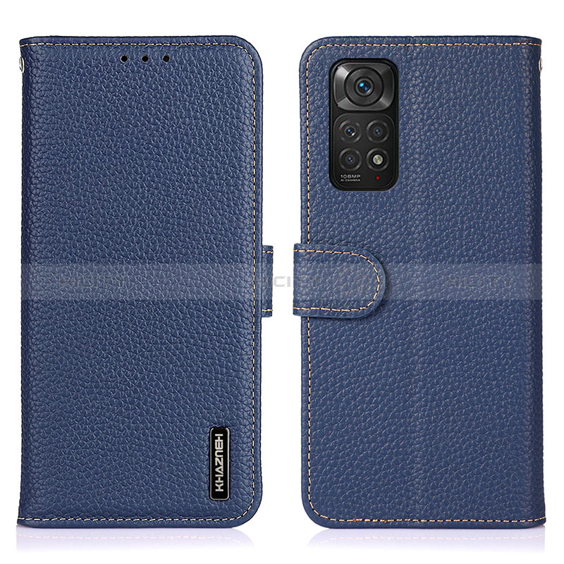 Coque Portefeuille Livre Cuir Etui Clapet B01H pour Xiaomi Redmi Note 11 4G (2022) Bleu Plus