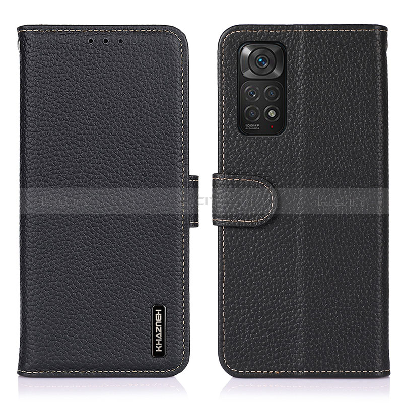 Coque Portefeuille Livre Cuir Etui Clapet B01H pour Xiaomi Redmi Note 11 4G (2022) Noir Plus