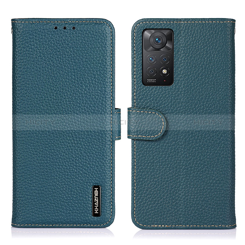 Coque Portefeuille Livre Cuir Etui Clapet B01H pour Xiaomi Redmi Note 11 Pro 4G Vert Plus