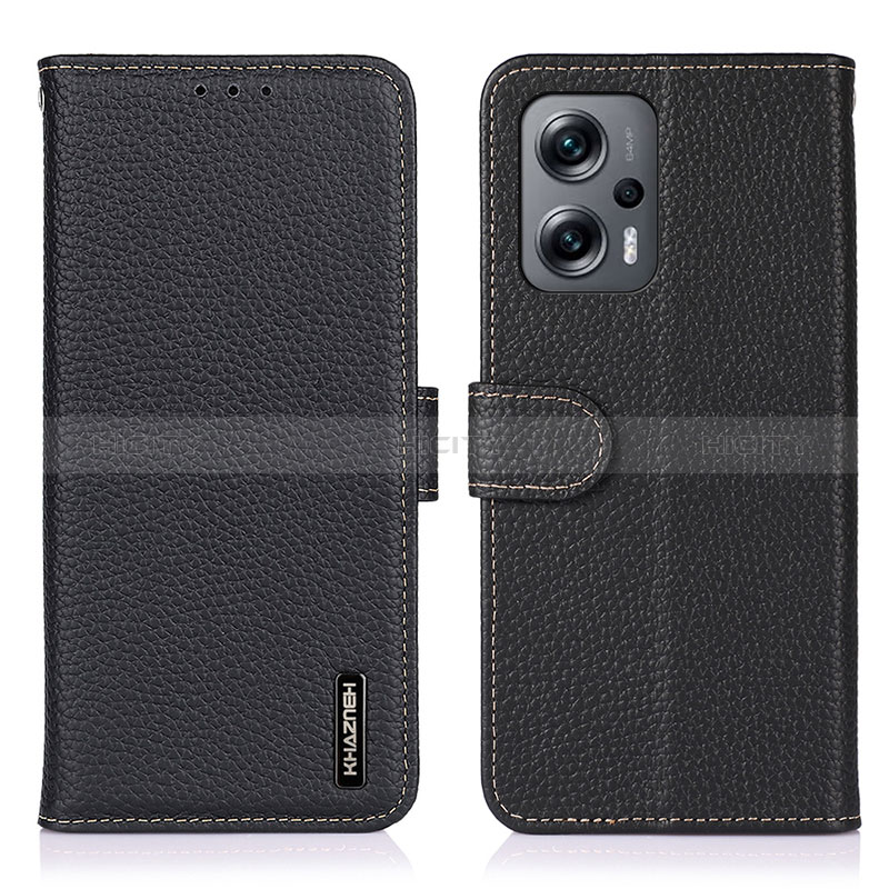 Coque Portefeuille Livre Cuir Etui Clapet B01H pour Xiaomi Redmi Note 11T Pro 5G Noir Plus