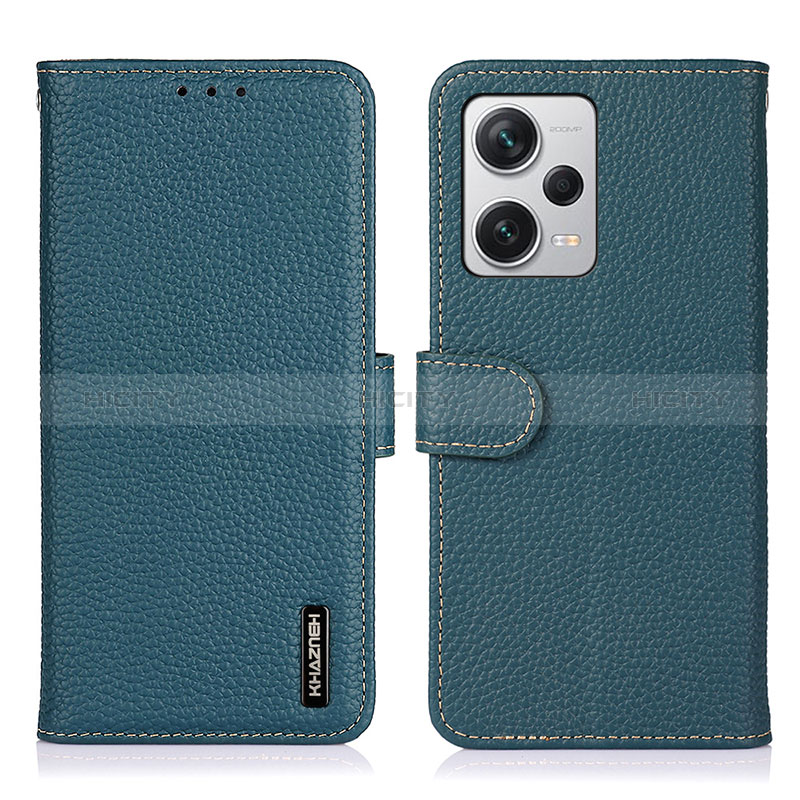 Coque Portefeuille Livre Cuir Etui Clapet B01H pour Xiaomi Redmi Note 12 Explorer Vert Plus