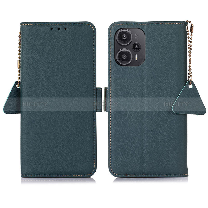 Coque Portefeuille Livre Cuir Etui Clapet B01H pour Xiaomi Redmi Note 12 Turbo 5G Vert Plus