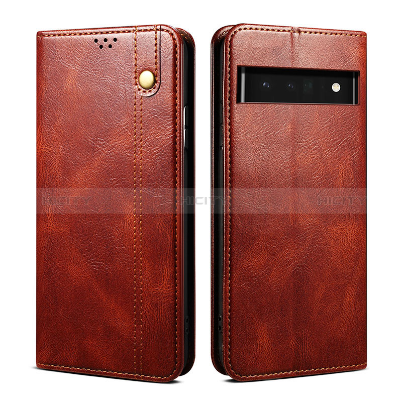 Coque Portefeuille Livre Cuir Etui Clapet B01S pour Google Pixel 6 5G Marron Plus