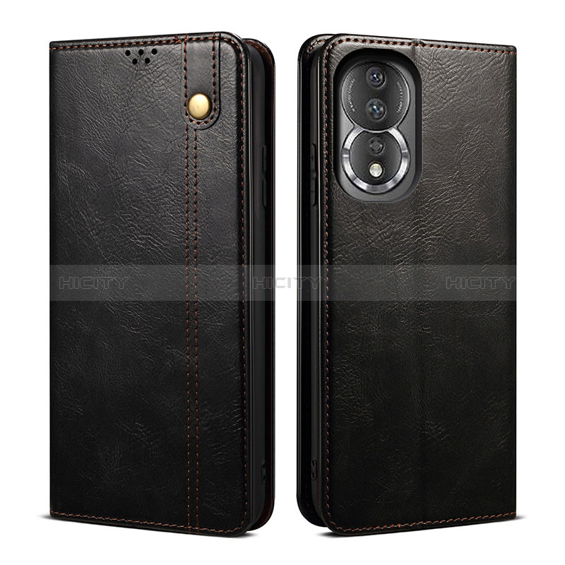 Coque Portefeuille Livre Cuir Etui Clapet B01S pour Huawei Honor 80 5G Noir Plus