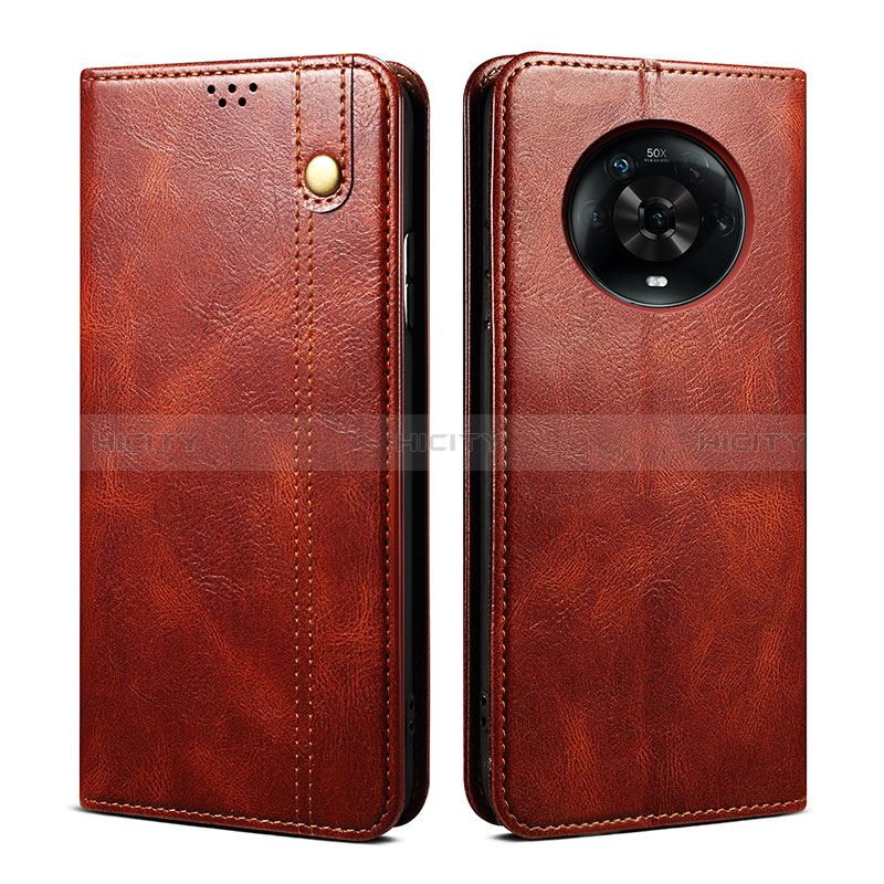 Coque Portefeuille Livre Cuir Etui Clapet B01S pour Huawei Honor Magic4 5G Marron Plus