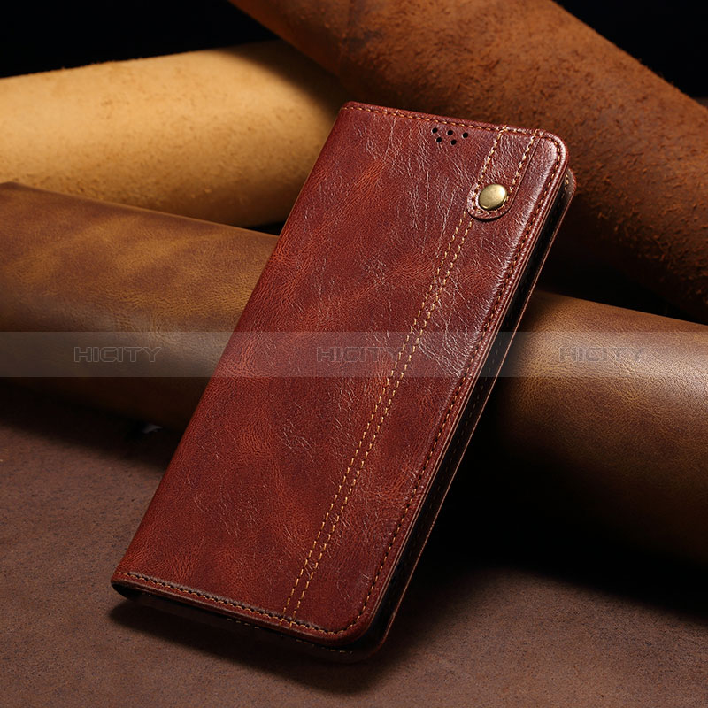 Coque Portefeuille Livre Cuir Etui Clapet B01S pour Huawei Honor X6a Marron Plus