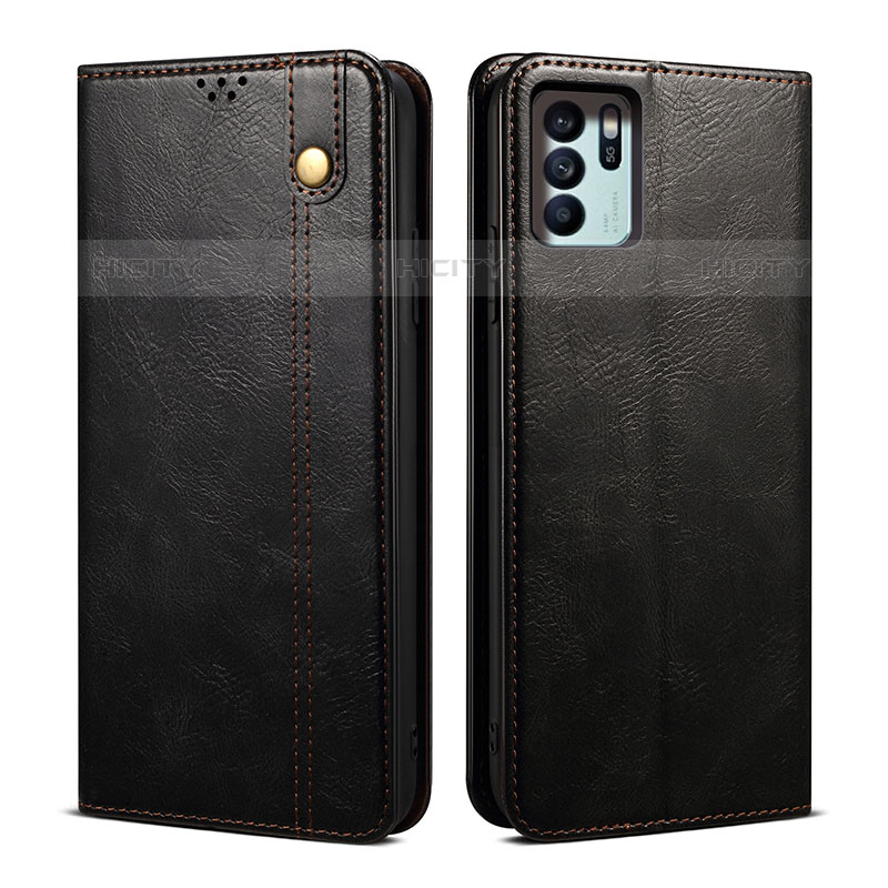 Coque Portefeuille Livre Cuir Etui Clapet B01S pour Oppo Reno6 Z 5G Noir Plus