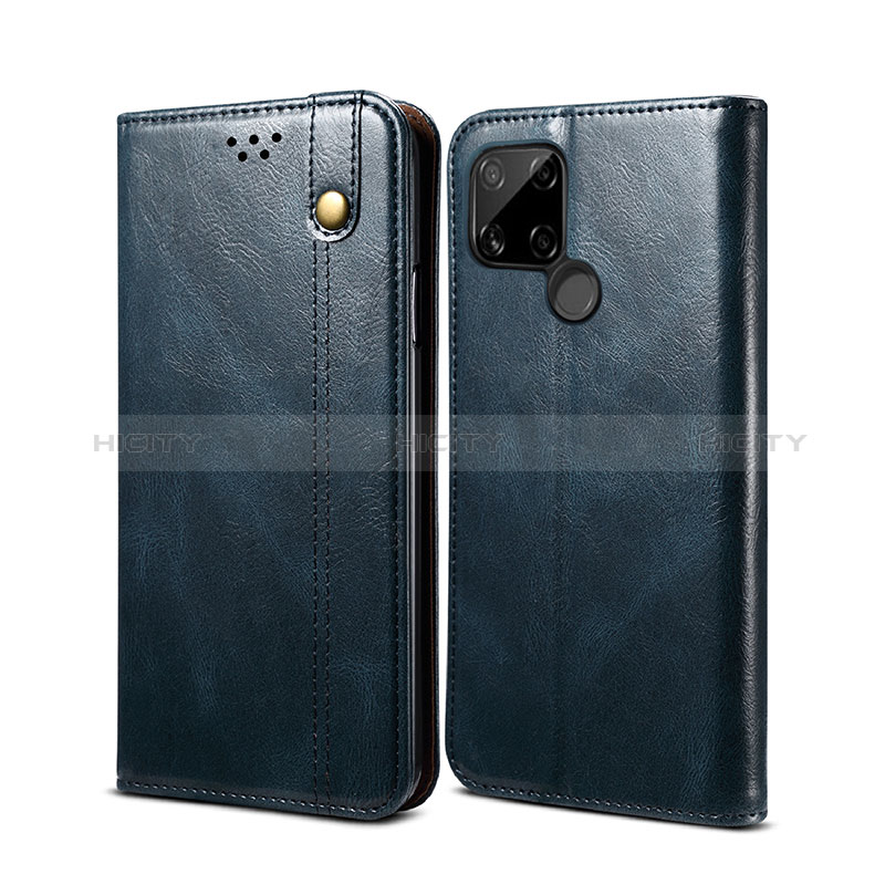 Coque Portefeuille Livre Cuir Etui Clapet B01S pour Realme C21 Bleu Plus